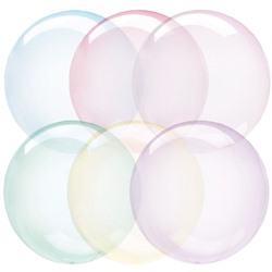 Шар (18''/46 см) Сфера 3D, Deco Bubble, Ассорти, Кристалл, 60 шт