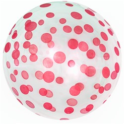 Шар (18''/46 см) Сфера 3D, Deco Bubble, Розовое конфетти, Прозрачный, Кристалл, 50 шт