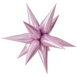 Фольгированный шар (26''/66 см) Фигура, Звезда составная, Розовый, 1 шт