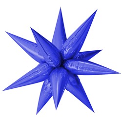 Шар 3D (26''/66 см) Звезда, Составная, Синий, 1 шт. в упак