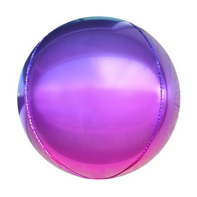 Шар 3D (22''/56 см) Сфера, Фуше/Фиолетовый, Градиент, 1 шт