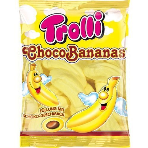 Маршмэллоу с шоколадной начинкой и вкусом банана ,Тролли Бананы 150г