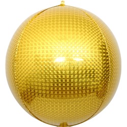Шар 3D (24''/61 см) Сфера, Стерео, Золото, Голография, 1 шт