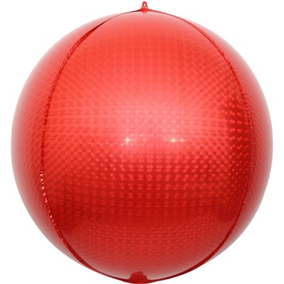 Шар 3D (24''/61 см) Сфера, Стерео, Красный, Голография, 1 шт