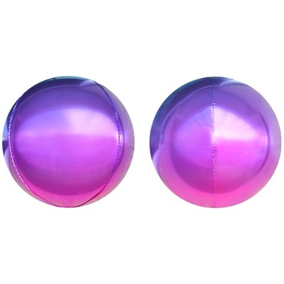 Шар 3D (24''/61 см) Сфера, Фиолетовый/Фуше, Градиент, 1 шт
