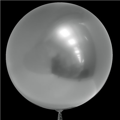 Шар (18''/46 см) Сфера 3D, Deco Bubble, Серебро, Хром, 10 шт