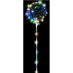 Шар (18''/46 см) Сфера 3D, Deco Bubble в комплекте со светящейся нитью и палкой - ручкой, 1 шт