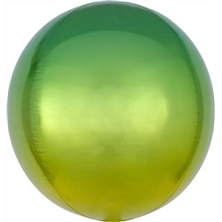 Шар 3D (24''/61 см) Сфера, Светло-зеленый, Градиент, 1 шт