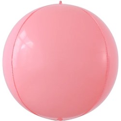 Шар 3D (24''/61 см) Сфера, Макарунс, Розовый, 1 шт