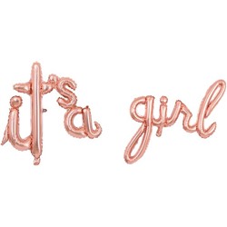 Набор шаров-букв из фольги (16''/41 см) Мини-Надпись "It`s a Girl", Розовое Золото, 1 шт