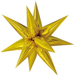 Шар 3D (26''/66 см) Звезда, Составная, Золото, 1 шт. в упак