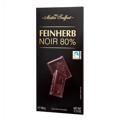 Шоколад Maître Truffout Premium Extra Dark Chocolate 80% 100гр