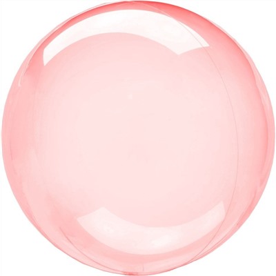 Шар (18''/46 см) Сфера 3D, Deco Bubble, Красный, Кристалл, 10 шт