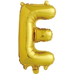 Фольгированный шар с клапаном (16''/41 см) Мини-буква, Е, Золото, 1 шт. в упак