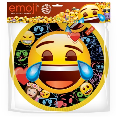 Тарелки (7''/18 см) Смайл, Emoji, Черный, 6 шт