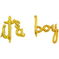 Набор шаров-букв из фольги (16''/41 см) Мини-Надпись "It`s a Boy", Золото, 1 шт