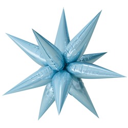 Шар 3D (26''/66 см) Звезда, Составная, Голубой, 1 шт. в упак