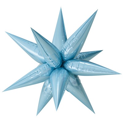 Шар 3D (40''/102 см) Звезда, Составная, Голубой, 1 шт. в упак
