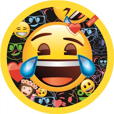 Тарелки (9''/23 см) Смайл, Emoji, Черный, 6 шт