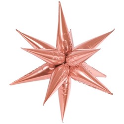 Шар 3D (26''/66 см) Звезда, Составная, Розовое Золото, 1 шт. в упак