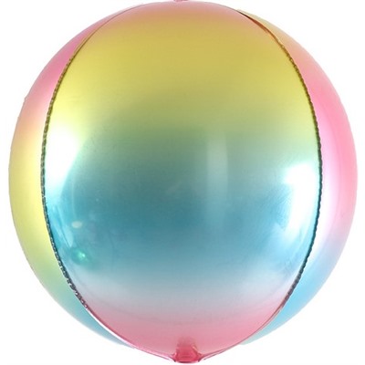 Шар 3D (20''/51 см) Сфера, Нежная радуга, Градиент, 1 шт