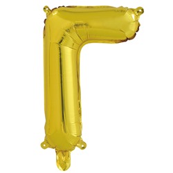Фольгированный шар с клапаном (16''/41 см) Мини-буква, Г, Золото, 1 шт. в упак
