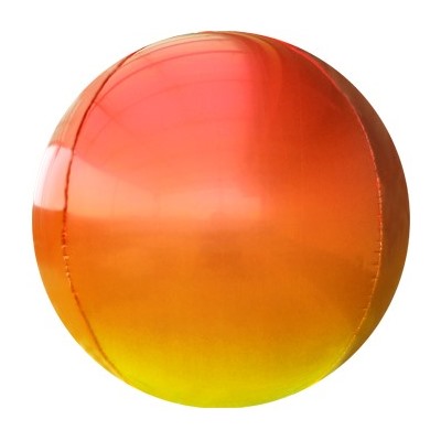 Шар 3D (22''/56 см) Сфера, Красный/Желтый, Градиент, 1 шт