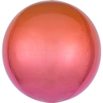 Шар 3D (22''/56 см) Сфера, Красный/Фуше, Градиент, 1 шт