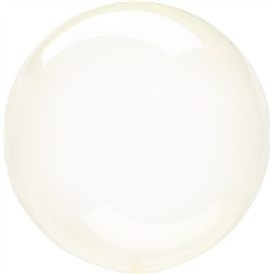 Шар (18''/46 см) Сфера 3D, Deco Bubble, Желтый, Кристалл, 1 шт