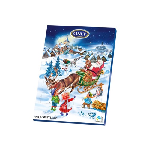 Только рождественский адвент календарь с молочным шоколадом 75 г
