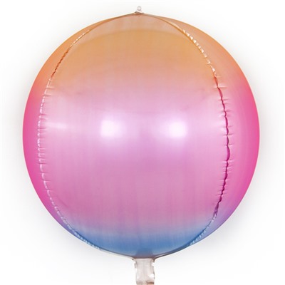 Шар 3D (20''/51 см) Сфера, Розовый, Градиент, 1 шт