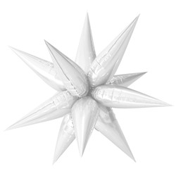 Шар 3D (26''/66 см) Звезда, Составная, Белый, 1 шт. в упак