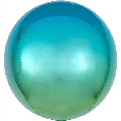 Шар 3D (24''/61 см) Сфера, Зеленый/Голубой, Градиент, 1 шт