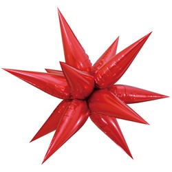 Шар 3D (26''/66 см) Звезда, Составная, Красный, 1 шт. в упак