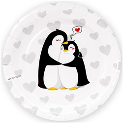 Тарелки (7''/18 см) Влюбленные пингвины, 6 шт