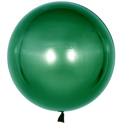 Шар с клапаном (18''/46 см) Сфера 3D, Deco Bubble, Зеленый, Хром, 10 шт